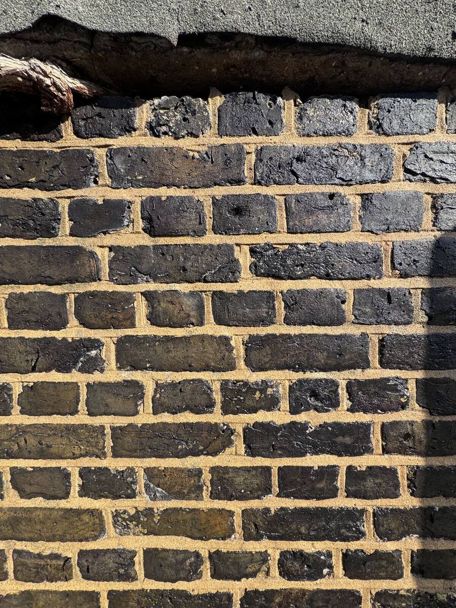 London stock brick cleaned and repointed with lime mortar after paint removal